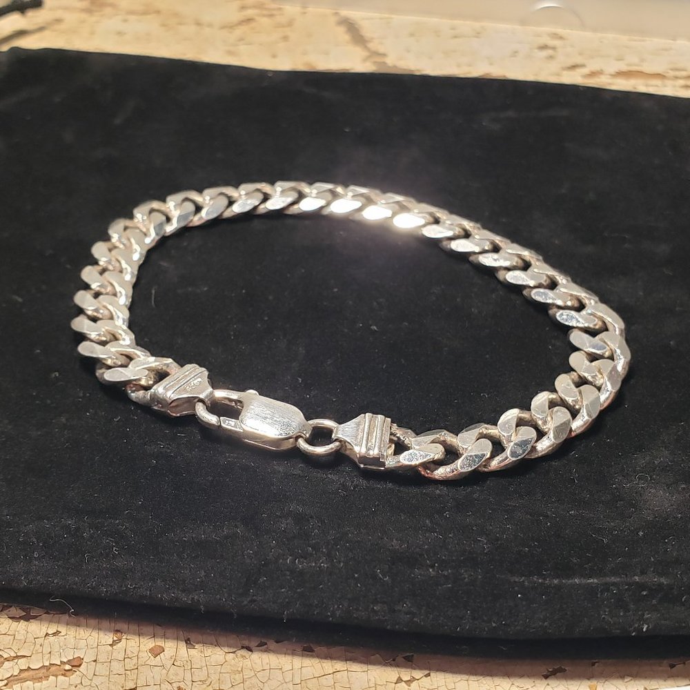 Cuban Link 8” Bracelet ~ ITALY ~ Sterling Silver ~